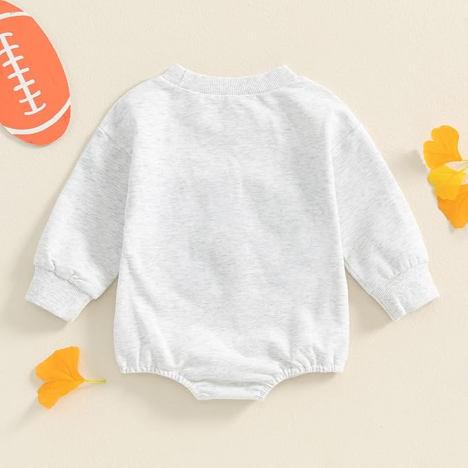 VISGOGO Newborn Infant Baby Boy Girls Oversized Romper Little Dude Sweater - Image 4
