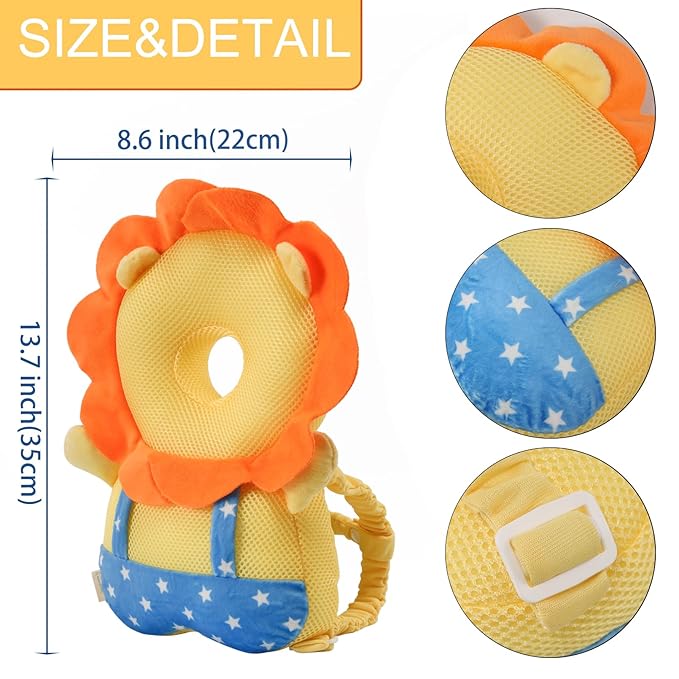 Baby Head Protector Backpack -Soft & Lightweight Pads - Image 8