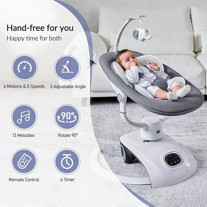 Baby Swing for Infants Electric Automatic Multi Motion Newborn for Girl & Boy - Image 2