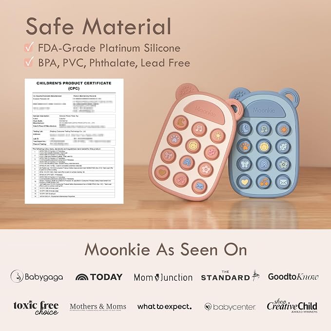 Moonkie Silicone Press Phone Teething Toy - Image 4