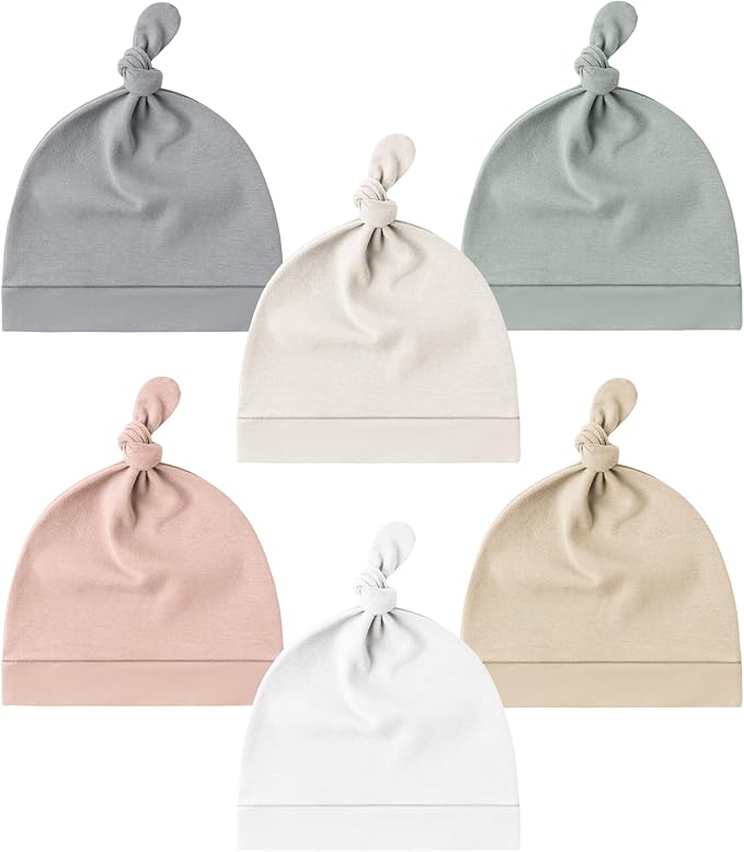 Konssy 6 Pack Baby Newborn Hats Set Knot Beanie Hats Soft by Konssy