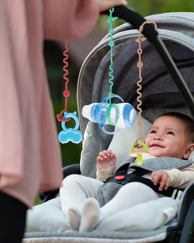 Toy Straps for Baby, Silicone Baby Tether Pacifier Clip, No Throw Baby Travel - Image 7