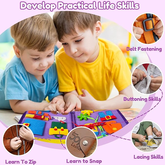 Qizfun Montessori Busy Board Book - Image 5