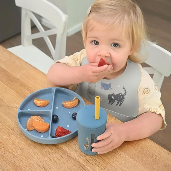 Baby Silicone Bibs 2 Sets Baby Bibs - Image 4