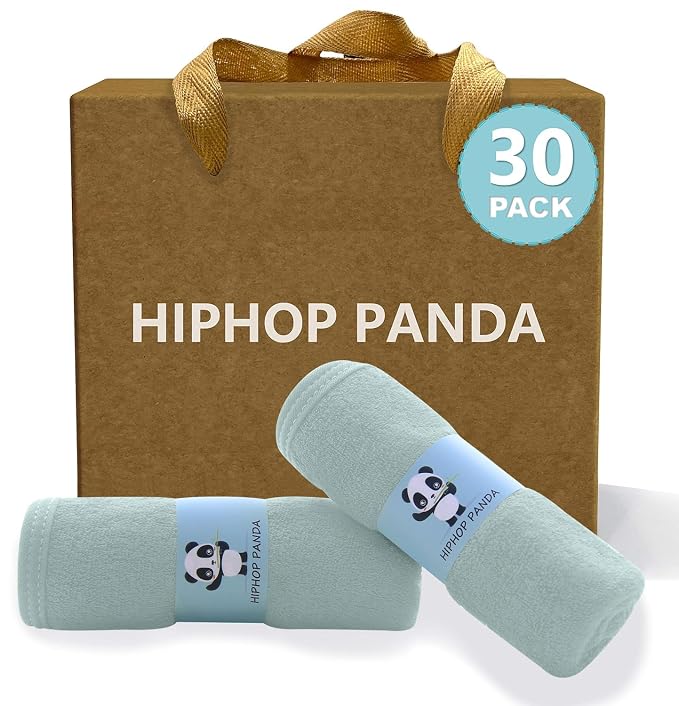 HIPHOP PANDA Baby Washcloths, Rayon Made from Bamboo by HIPHOPPANDA