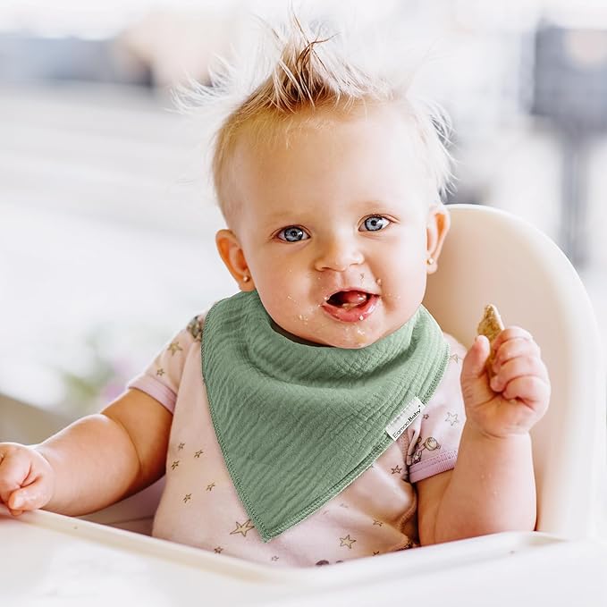 Muslin Baby Bibs for Boys Girls, 10 Pack Super Absorbent Baby Bandana Drool - Image 4