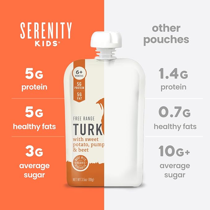 Serenity Kids 6+ Months Meats + Veggies Mixed Baby Food Puree Pouch Variety - Image 8