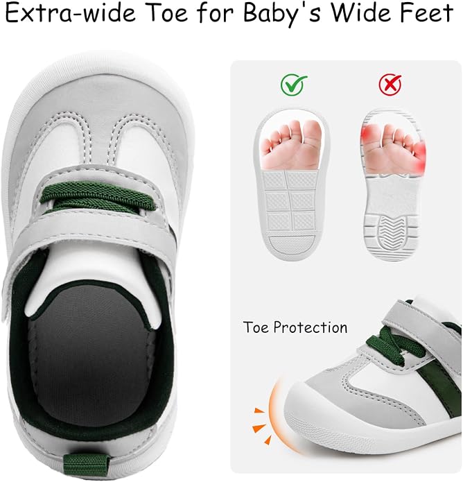 Baby Shoes Boys Girls Barefoot Wide Toe Box Zero Drop First Walkers PU Leather - Image 3