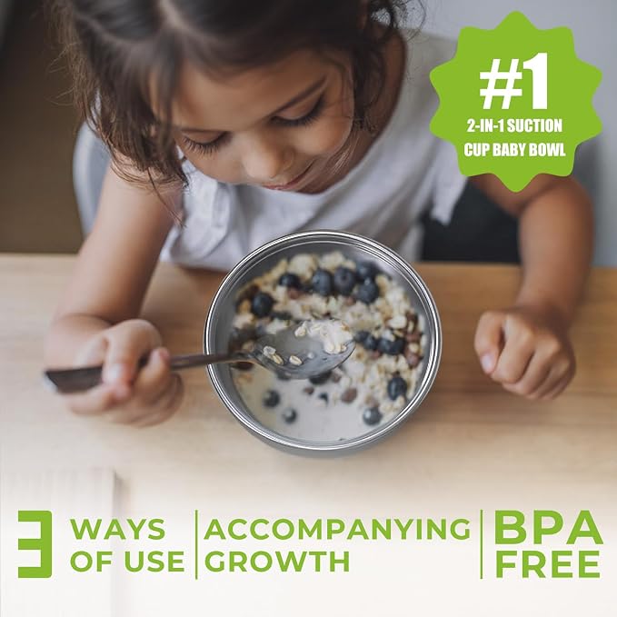 Non-Toxic Toddler Bowls with Non-Slip Base | Stainless Steel Baby Bowls - Image 2