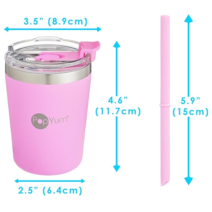 PopYum 9oz Insulated Stainless Steel Kids’ Cups - Image 9