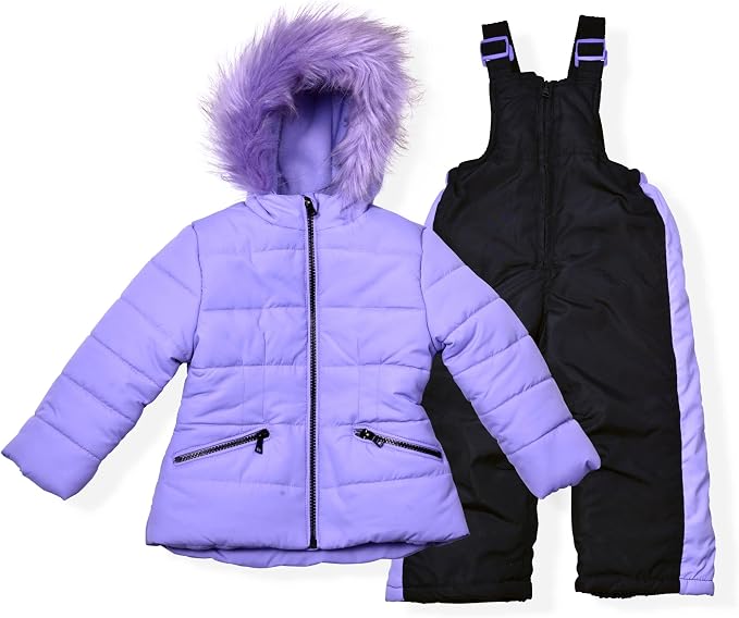 Arctic Quest Little Girls Bib Snow Pants and Ski Jacket Water-Resistant Snowsuit by ArcticQuest