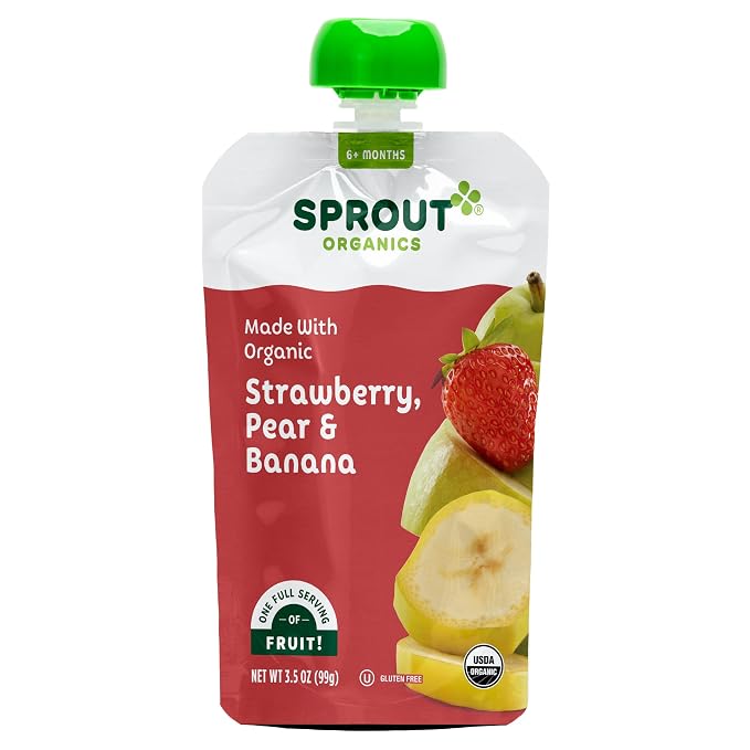 Sprout Strawberry Pear Banana Organic Baby Food 3.5 oz Pack of 12 - Image 3