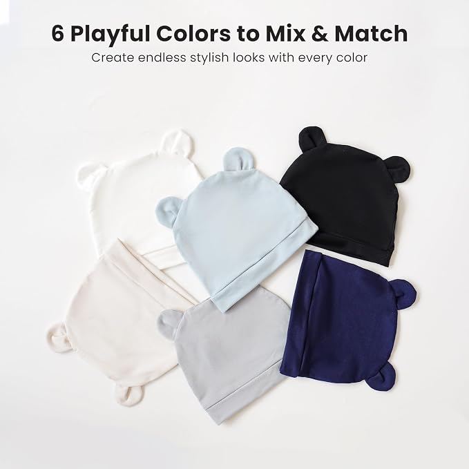 Konssy 6-Pack Baby Newborn Hats - Image 7