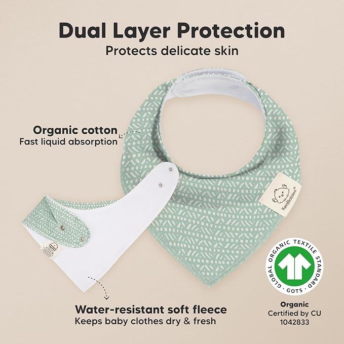 8-Pack Organic Baby Bandana Bibs - Image 2
