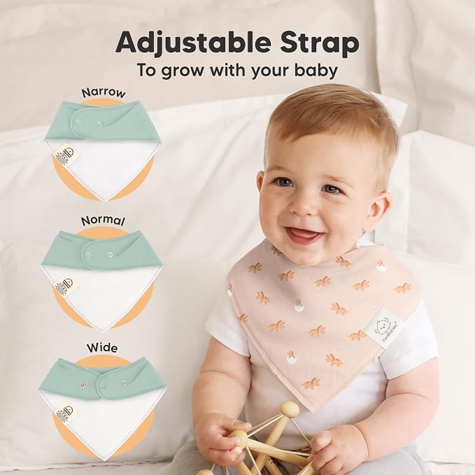 8-Pack Organic Baby Bandana Bibs - Image 3