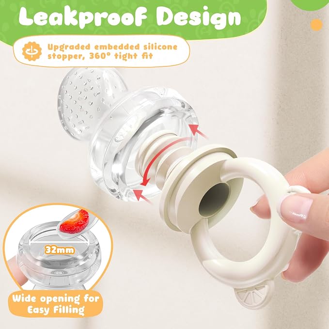 Bear Baby Fruit Food Feeder & Mini Freezer Nibble Tray Combo, 2 Pack Breastmilk - Image 6