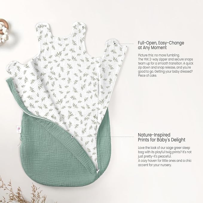 lulumoon Sleep Sack Muslin for Baby: Cotton Wearable Blanket for 9-15 Months - Image 4