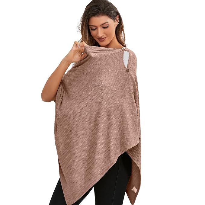 Nursing Cover for Baby Breastfeeding, Organic Cotton Knit Breastfeeding Cover - Image 2
