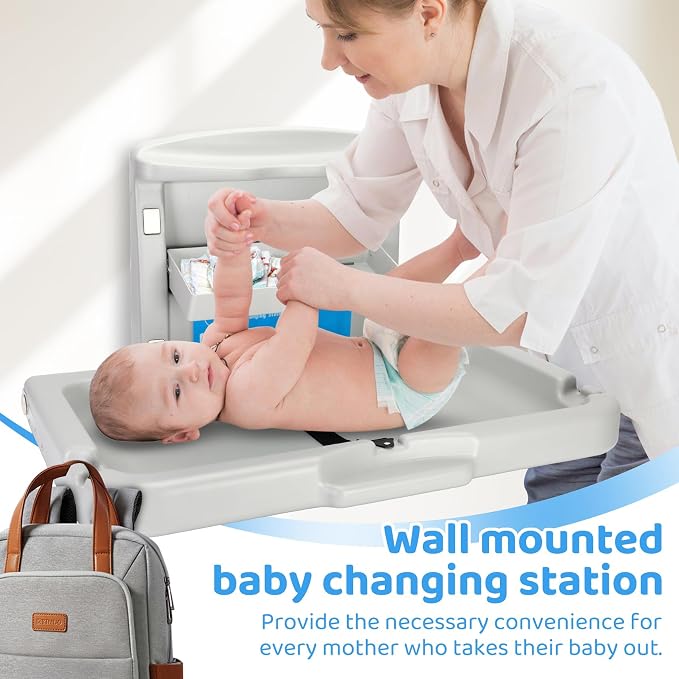 Commercial Baby Changing Station Diaper Wall Mount, Foldable Baby Change - Image 2