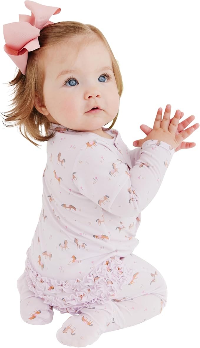 Magnetic Me Girls Modal Magnetic Baby Footie Pajamas | Silky Soft Modal Fabric - Image 5