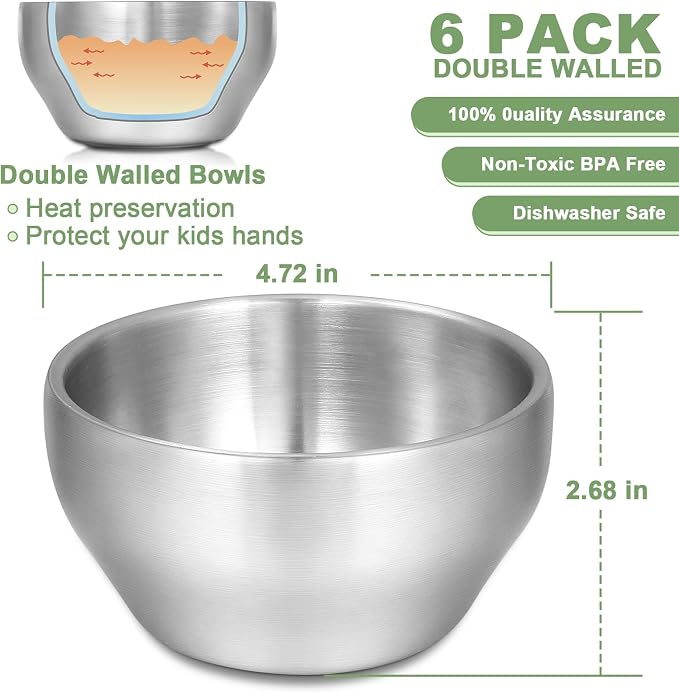 EWFEN SUS304 6-Piece Stainless Steel Bowls - Image 2