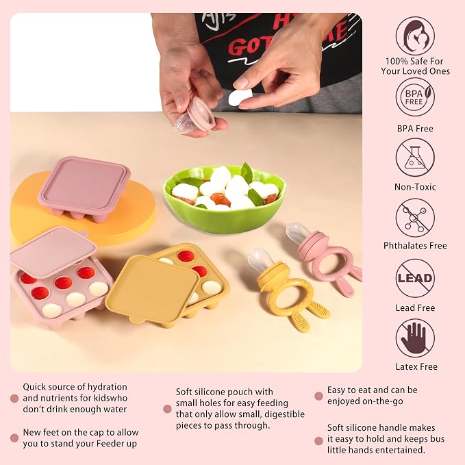 WAJIAYON Baby Food Freezer Tray Silicone Nibble Freezer Tray, Baby Fruit Food - Image 4