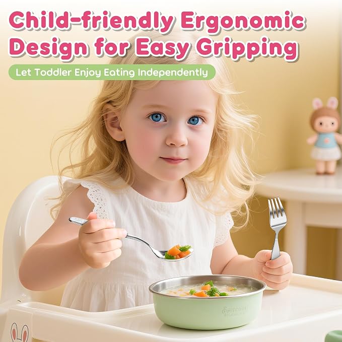 Lehoo Castle Kids Silverware, Kids Utensils Includes Forks and Spoons, Toddler - Image 2