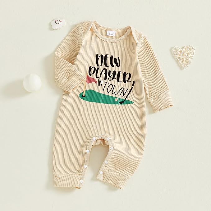Fernvia Newborn Baby Boy Clothes Letters Print Bodysuit 3 6 9 12 18 Months Long - Image 6