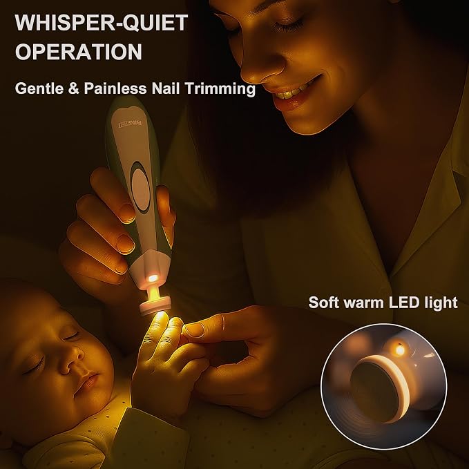 Fansidi Baby Nail Trimmer Electric – Limited Forest Serenity Green, Gentle Baby - Image 3