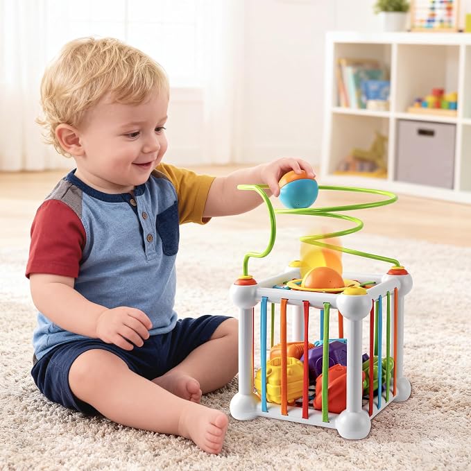 Montessori Sensory Cube for Toddlers 18 Months + | Educational Activity Center - Image 2