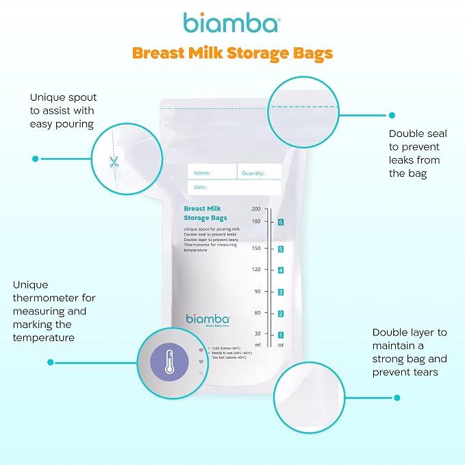 50-Piece Milk Storage Bags Breastmilk by Biamba - Image 3