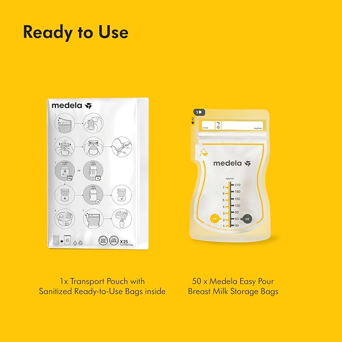 Medela Easy Pour Breastmilk Storage Bags | 50 Count 210ml | Disposable - Image 9