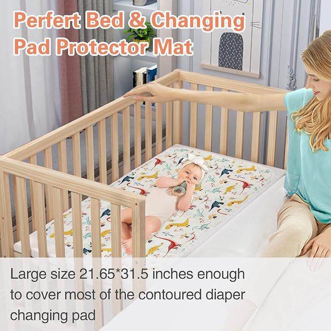 Baby Diaper Changing Pad, 21 5/8" x 31.5" Waterproof Changing Pad Liners 2Pack - Image 9