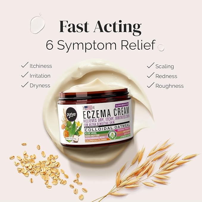 Puriya 5-in-1 Eczema Cream for Kids, Advanced Colloidal Oatmeal Lotion for Dry - Image 5