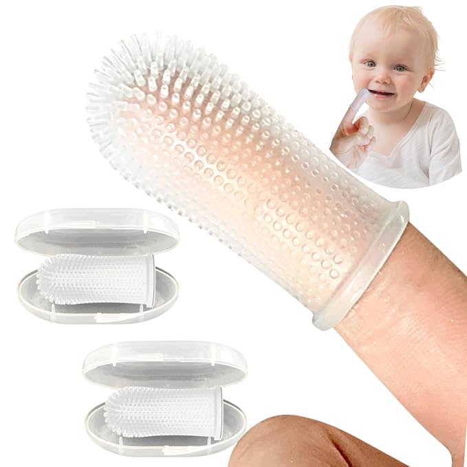Baby Toothbrush, 360 Degree Bristle Silicone Baby Toothbrush 6 to 12 Months by Itsy+Bitsy+People