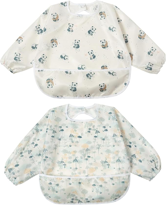 Little Dimsum Baby Bib with Pocket Waterproof Toddler Bibs Infant Feeding Bibs by LittleDimsum