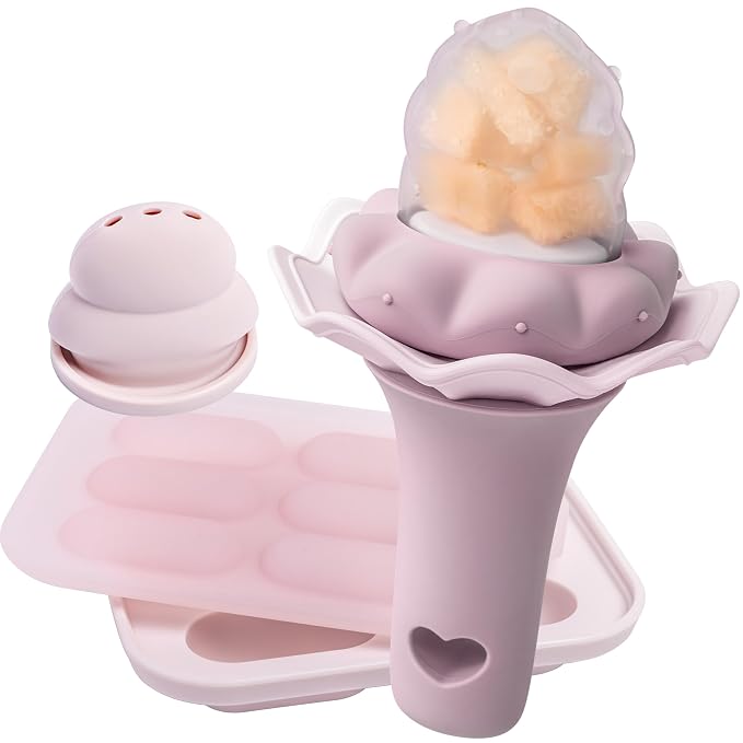 Moonkie Baby Fruit Feeder with Freezer Tray, BPA Free Silicone Food Feeder by Moonkie