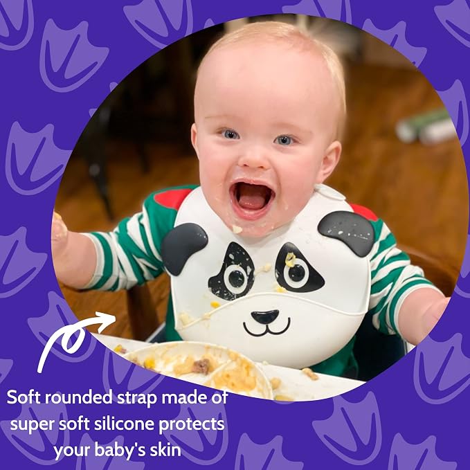 Silly Goose Set of 2 Silicone Animal Baby Bibs - Image 6