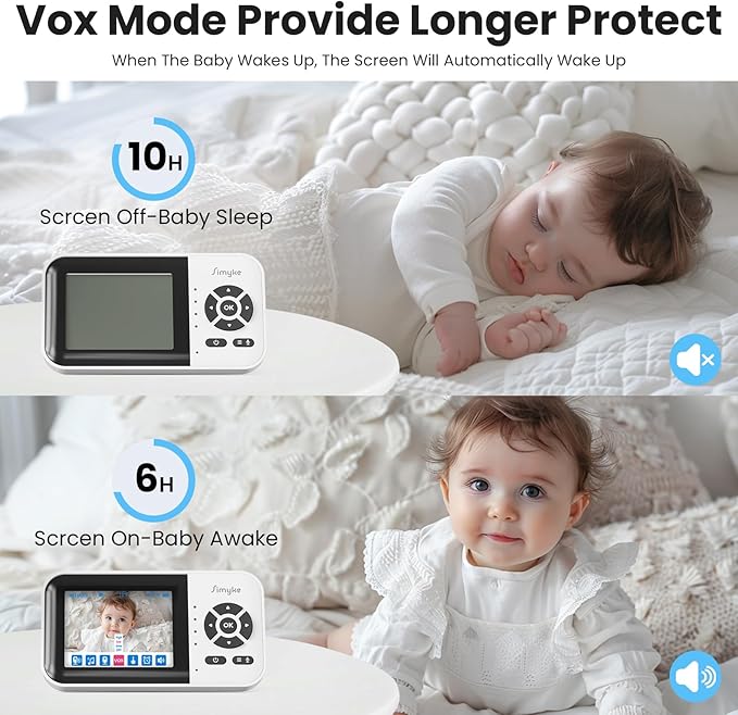 Smart Baby Monitor with 2 Cameras and Audio, Long Range, Night Vision, - Image 5