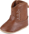 MK MATT KEELY Leather Western Boots Cowboy Bootie Soft Sole Non-Slip Crib Shoes by MKMATTKEELY