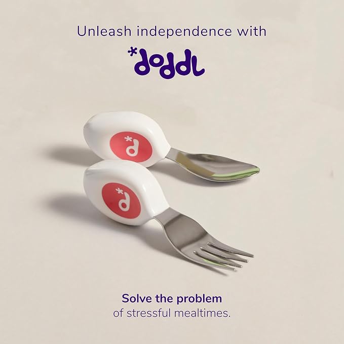 doddl Toddler Utensils, Ergonomic Fork and Spoon Set - Image 9