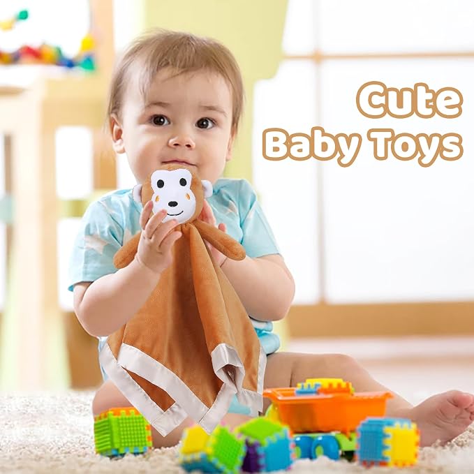 Pro Goleem Monkey Loveys for Babies, Soft Security Blanket Baby Snuggle Toy - Image 4