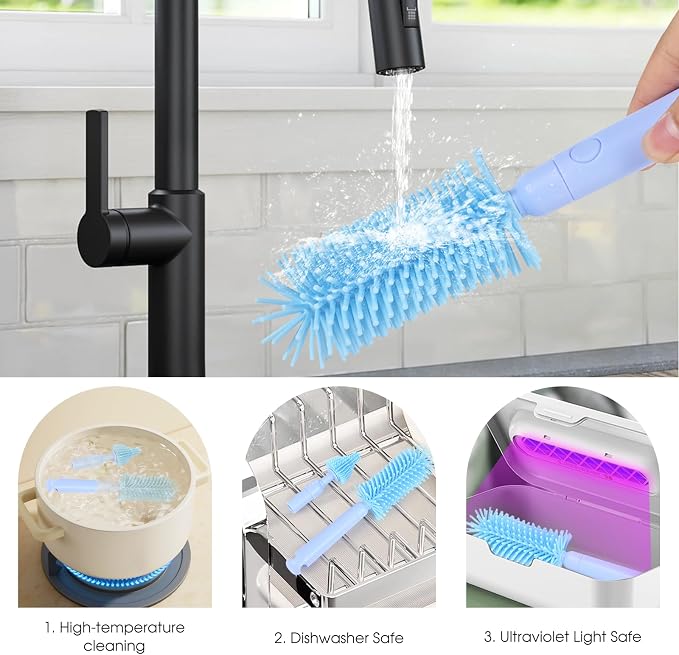 Portable Baby Bottle Brush Set, 7-in-1 Travel Baby Bottle Cleaning Kit - Image 6