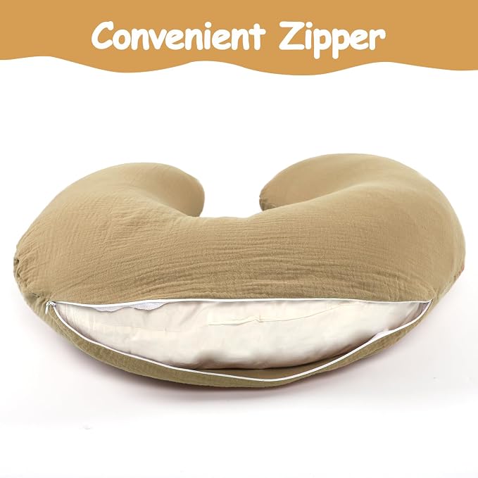 Hooyax Muslin Nursing Pillow Covers Only, Soft and Breathable Nursing Covers - Image 3