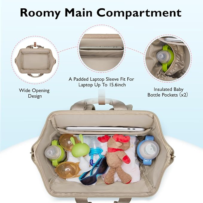 mommore Diaper Bag Backpack, Breast Pump Backpack - Image 3