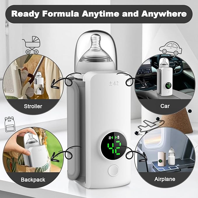 Fast Heating Portable Bottle Warmer, Travel-Easy, 18W Fast Charging, 6-Speed - Image 3