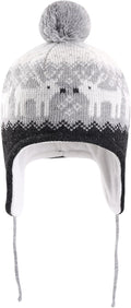LANGZHEN Toddler Kids Infant Winter Hat, Earflap Knit Warm Cap Fleece Lined by LANGZHEN