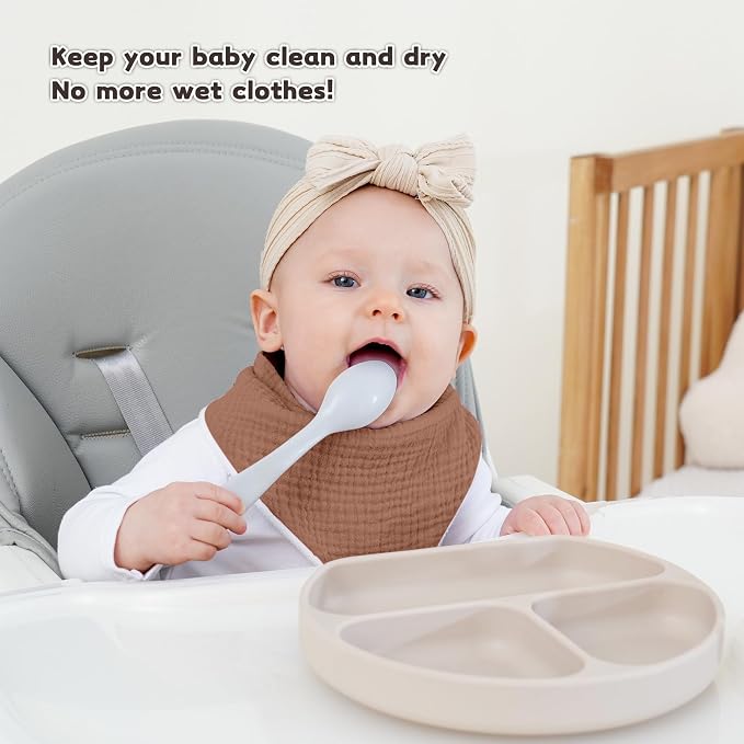 Susurration Muslin Baby Drool Bibs 6Pack Soft Triangular Adjustable Baby - Image 2