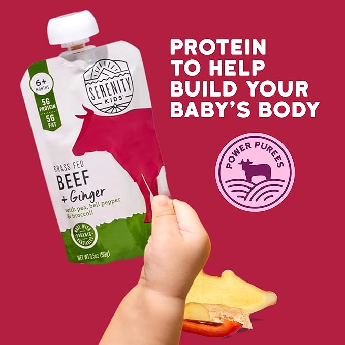 Serenity Kids 6+ Months Beef & Ginger Baby Food Puree Pouches - Image 5