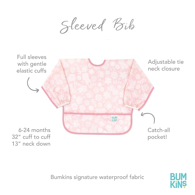 Bumkins - Sleeved Bib - For Boys & Girls, Babies & Toddlers 6-24 Months - - Image 6